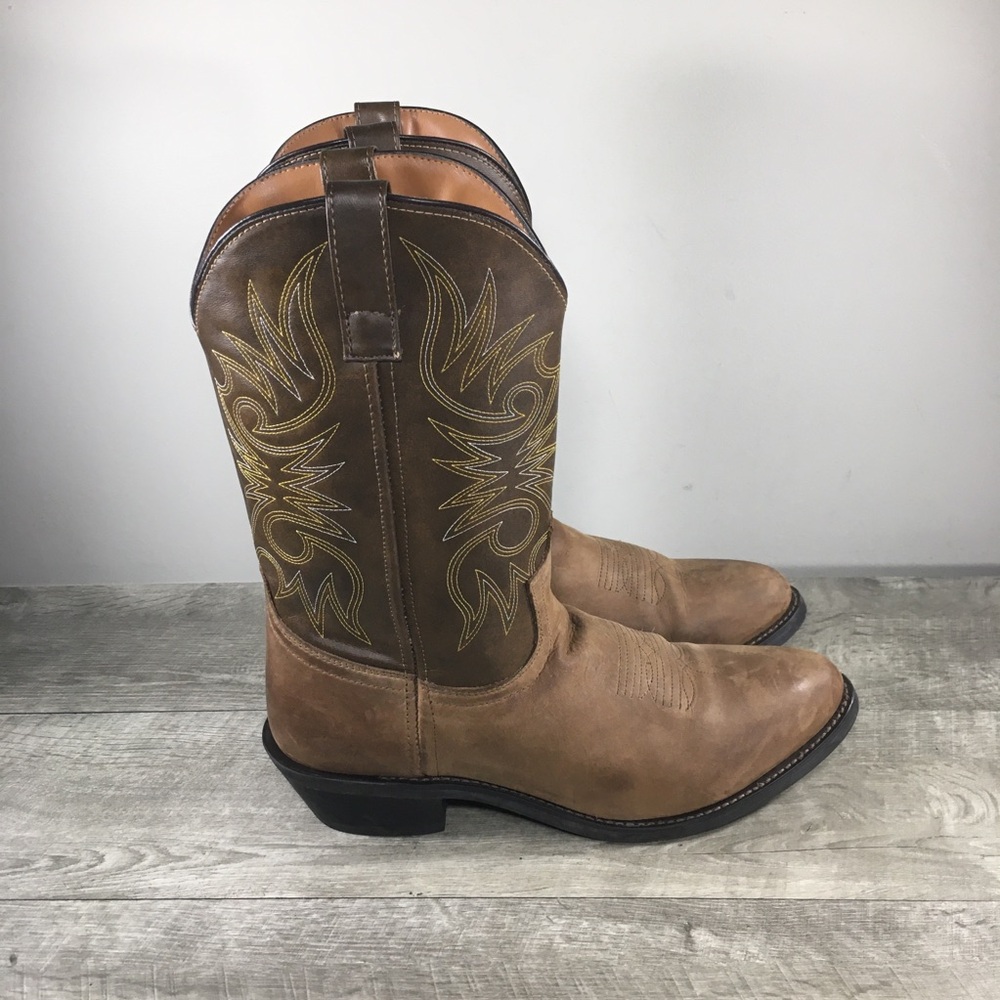 Laredo 4242 Paris R Toe Distressed Leather Cowboy Western Mens Boots Size 12 D
